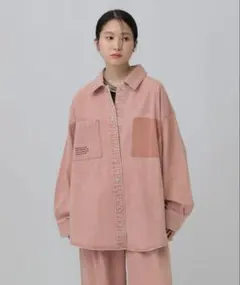 新品】今季 LEPSIM レプシィム 刺繍BIGデニムシャツ ケミカルピンク 