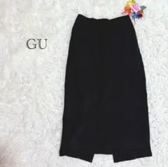 ジーユー　タイトスカート　ブラック　ストレッチ　バックスリット　後ろウエストゴム