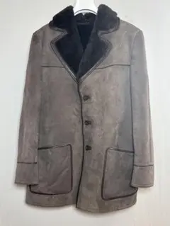 英国製 ムートンコート シアリング 羊革 グレーブラウン 42