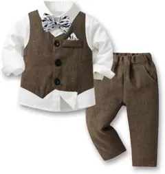 男の子 フォーマル 子供スーツ シャツ 蝶ネクタイ ベスト サスペンダー ズボン