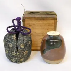 【正法寺緞子仕覆】肩衝茶入 作者不明 木箱入り 茶道具 陶器 骨董 古美術のサムネイル