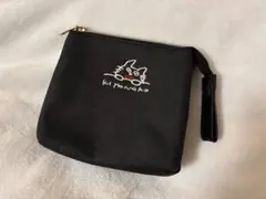 キヨ　グッズ　キヨ猫ポーチ　ブラック　黒ポーチ