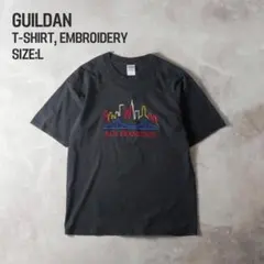 GUILDAN 00s スーベニア刺繍Tシャツ ブラック Lのサムネイル