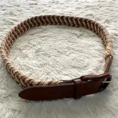 レグロン　メッシュベルト　レザー✖️紐編み込み　フランス製