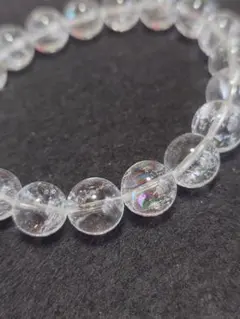 【値下げ】虹入りレムリアン水晶10mmブレスレット♡幻想的な虹の輝き♡