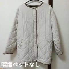 アイボリー キルティングジャケット。喫煙ペットなし