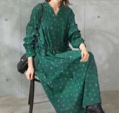 ☆試着のみ☆ ドットフラワーVネックワンピース ROSSO アーバンリサーチ