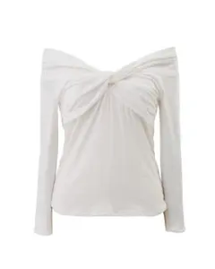 h*゜様 【cygne】新品未使用　オフショルダー ホワイト トップス 五分袖 cygne】オフショルダー ホワイト トップス 五分袖 1サイズ