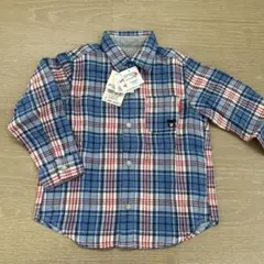 ミキハウス　ダブルビー チェックシャツ　リバーシブル　新品未使用　タグ付き