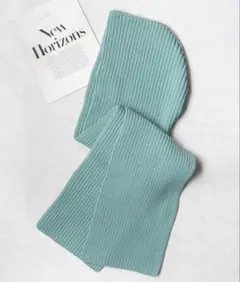 【me+em select】ビッグフーディーリブニットカラーマフラー タグ付き