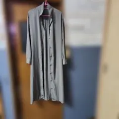 GU グレー 長袖 シャツワンピース