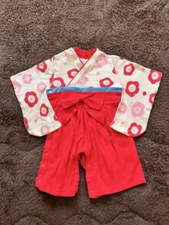 花柄着物ロンパース　60cm