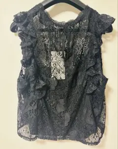 ノースリーブトップス　レース　黒　タグ付き新品未使用