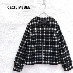CECIL McBEE セシルマクビー 中綿入り チェックジャケット ブルゾン