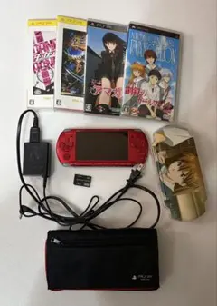 （ジャンク品）PSP3000本体 ＋4GBメモリー＋ケース＋ソフト4本