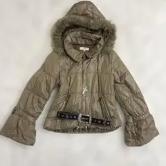 00s y2k ベルスリーブ　ファー　中綿ダウンジャケット　平成ギャル　海外