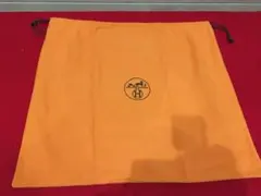 상태좋음 HERMES エルメス バッグ用大型保存袋 巾着袋 オレンジ 55ⅹ50㎝