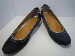 銀座かねまつ WOMAN & MYSELF 本革スエード ローヒールパンプス