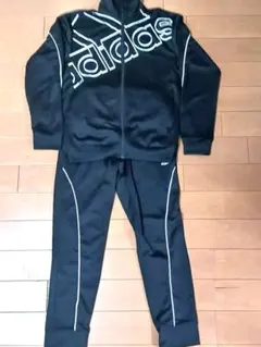 adidas ジャージ上下セット ビッグロゴ 黒
