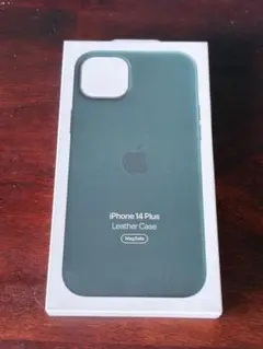 iPhone14Plus 純正レザーケース フォレストグリーン