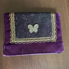 ANNA SUI 蝶モチーフ ベロア調 ポーチ