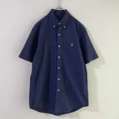 5172 ラルフローレン　ボタンダウンシャツ　半袖　ブルーネイビー　Ｓ