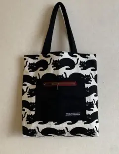 黒猫柄キャンバストートバッグ