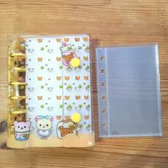 リラックマ A7サイズ 6穴バインダー リフィル10枚セットシール帳 黄色