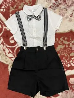 フォーマル 子供用 サスペンダー付き服 フォーマルセット（シャツ・パンツ）