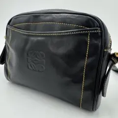 美品□ロエベ アナグラム レザー ショルダーバッグ クロスボディ