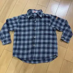 MIKI HOUSE ネイビー系チェック長袖シャツ 110cm