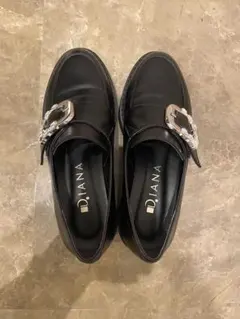 美品　D.I.A.N.A. ビジュー付きローファー ブラック