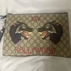 ［美品］GUCCI ウルフ クラッチバッグ