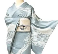 D316 訪問着 花刺繍 金彩 縫い紋 正絹 着物 袷 しつけ糸付き未使用極美