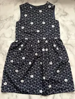 【美品】アニエスベー アンファン 10ans 花柄ワンピース ネイビー 140