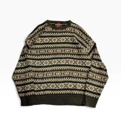 レア USA古着 80s~90s VINTAGE ヴィンテージ ジャガードニット