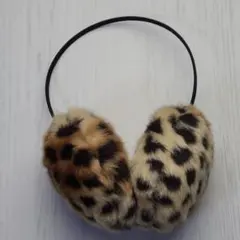 ヒョウ柄ファー耳あて　OZOC　イヤーマフラー