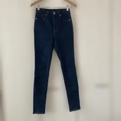 GU ハイウエストスキニージーンズ(ネイビー)