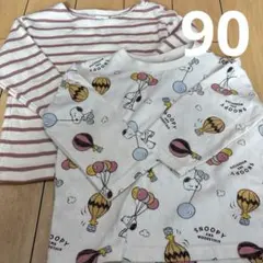 西松屋スヌーピー 長袖Tシャツ フタフタdaily line90