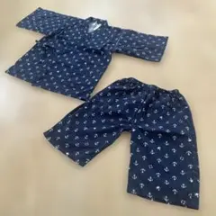 花*見様 ネイビー　甚平セット