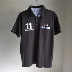 FILA ポロシャツ 11 Biella Italia黒 ◀Ｍ▶