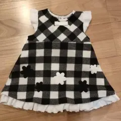 ブラック・ホワイトチェック ワンピース M
