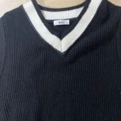 WEGO ブラック ニットベスト Vネック