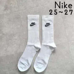 ナイキ 靴下 クルー丈 白 ロゴ 1足 25～27cm