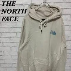 【USA規格】ノースフェイス パーカー フーディー オフホワイト ロゴ S