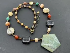 M4802 天然石　ネックレス　ヴィンテージ アクセサリー
