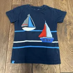ボート刺繍 ネイビー Tシャツ 98cm