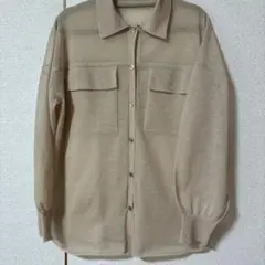 ユナイテッドアローズ　シースルーベージュ ボタンアップシャツ 長袖