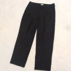 美品 BROWNY ワイドスラックス 黒 L センタープレス 美シルエットのサムネイル