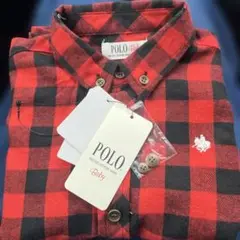 Polo Baby チェック柄長袖シャツ 95cm レッド